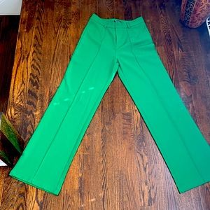 Straight leg green trousers